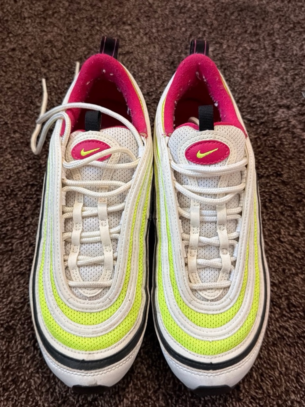 Nike Women’s White, Neon Yellow & Pink Running Sneakers